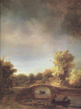 REMBRANDT Harmenszoon van Rijn Details of Landscape with a Stone Bridge (mk33) France oil painting art